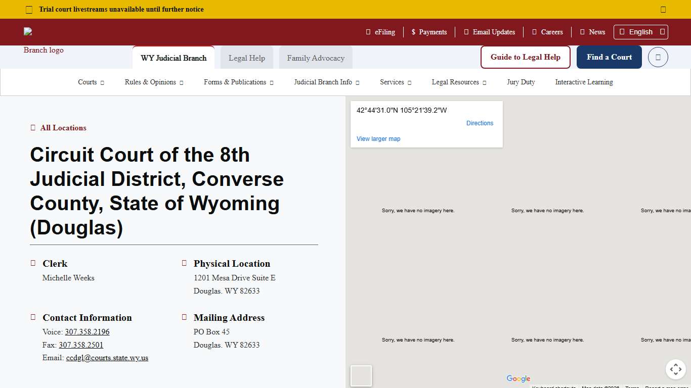 Circuit Court of the 8th Judicial District, Converse County, State of Wyoming (Douglas) - Wyoming Judicial Branch